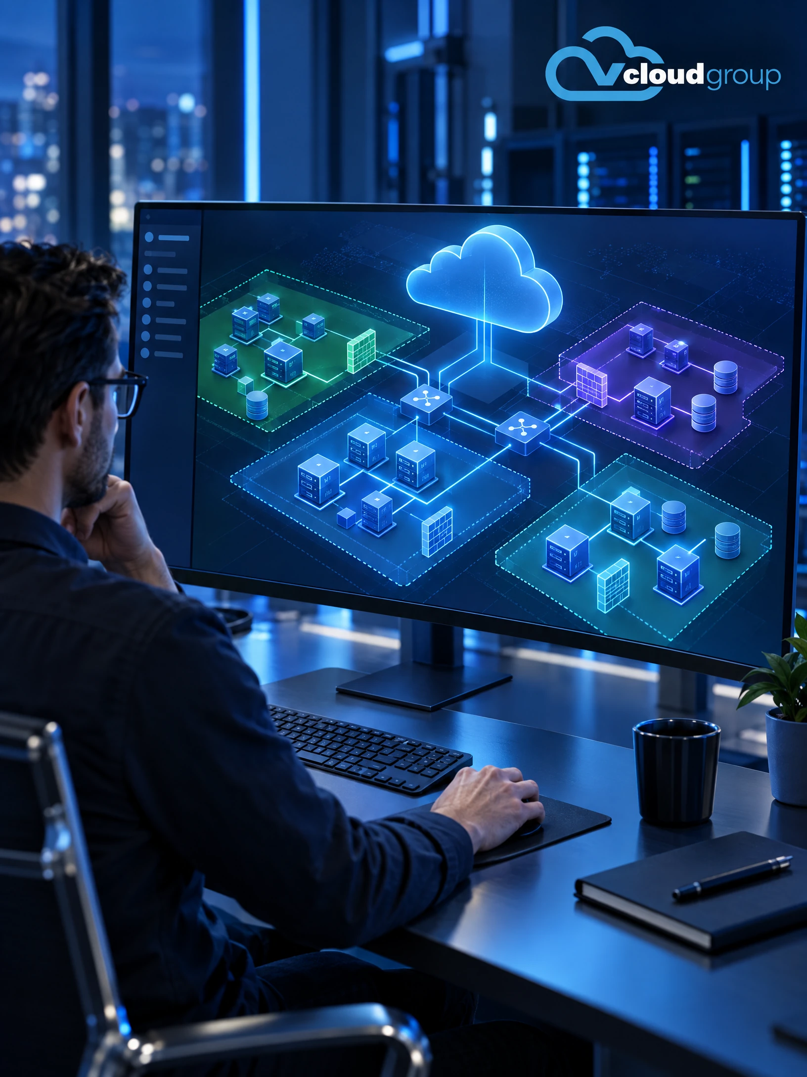 Conceptual portrait illustration of azure virtual network addressing for Azure Cloud Network