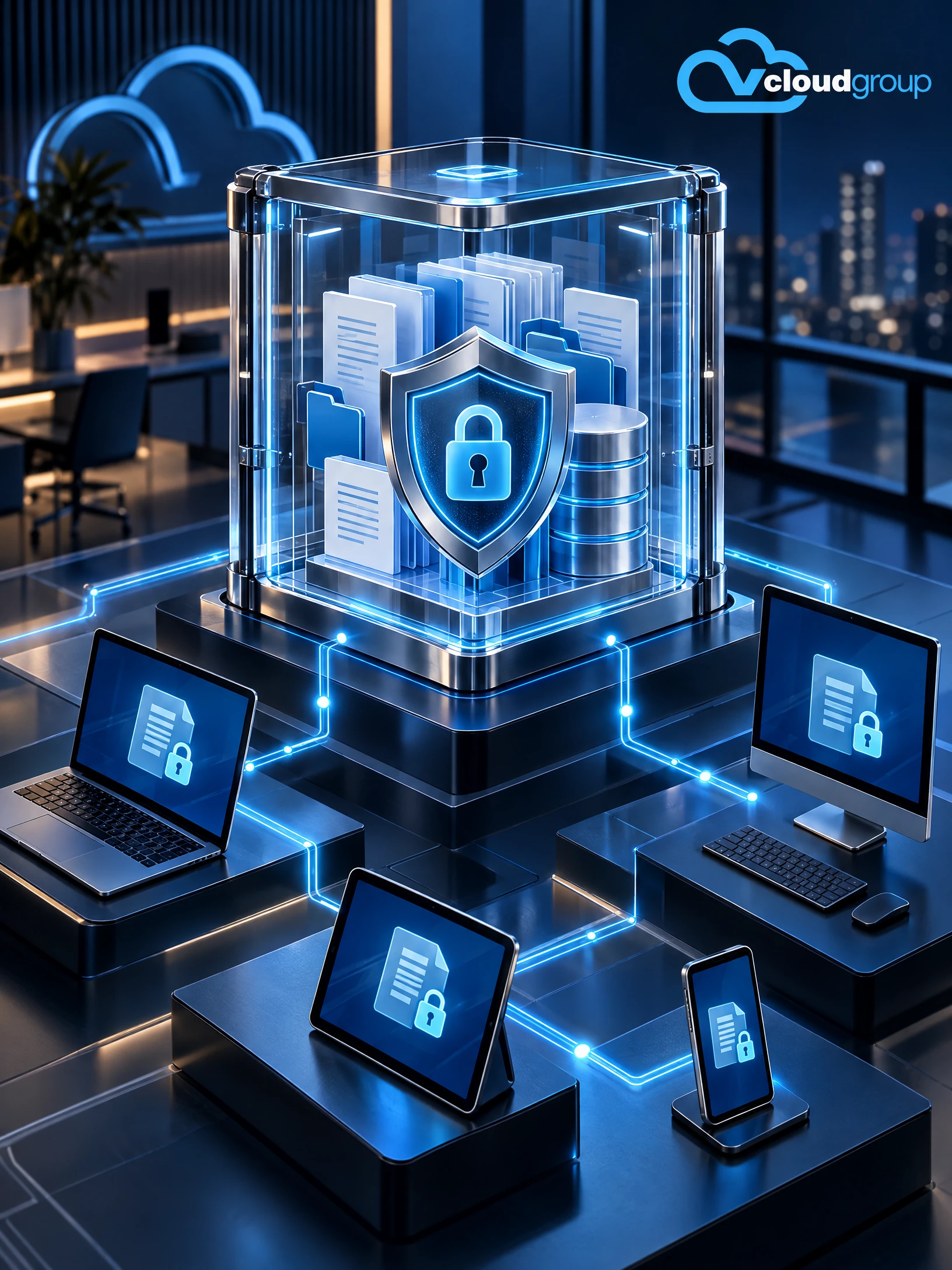 Conceptual portrait illustration of data security for Cybersecurity