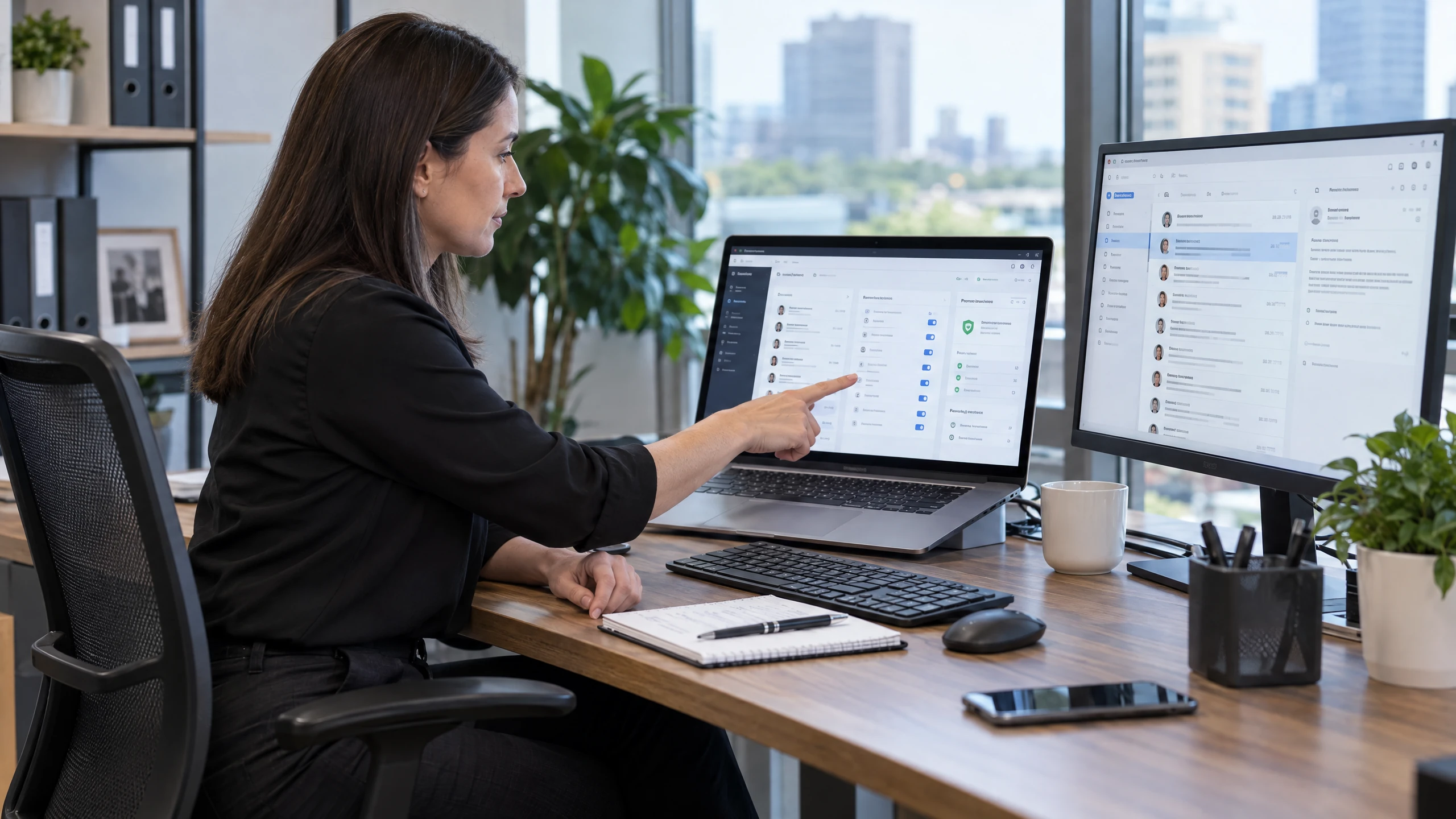 Administrator configuring shared mailboxes, domain access and user permissions in a generic hosted email console (illustrative)