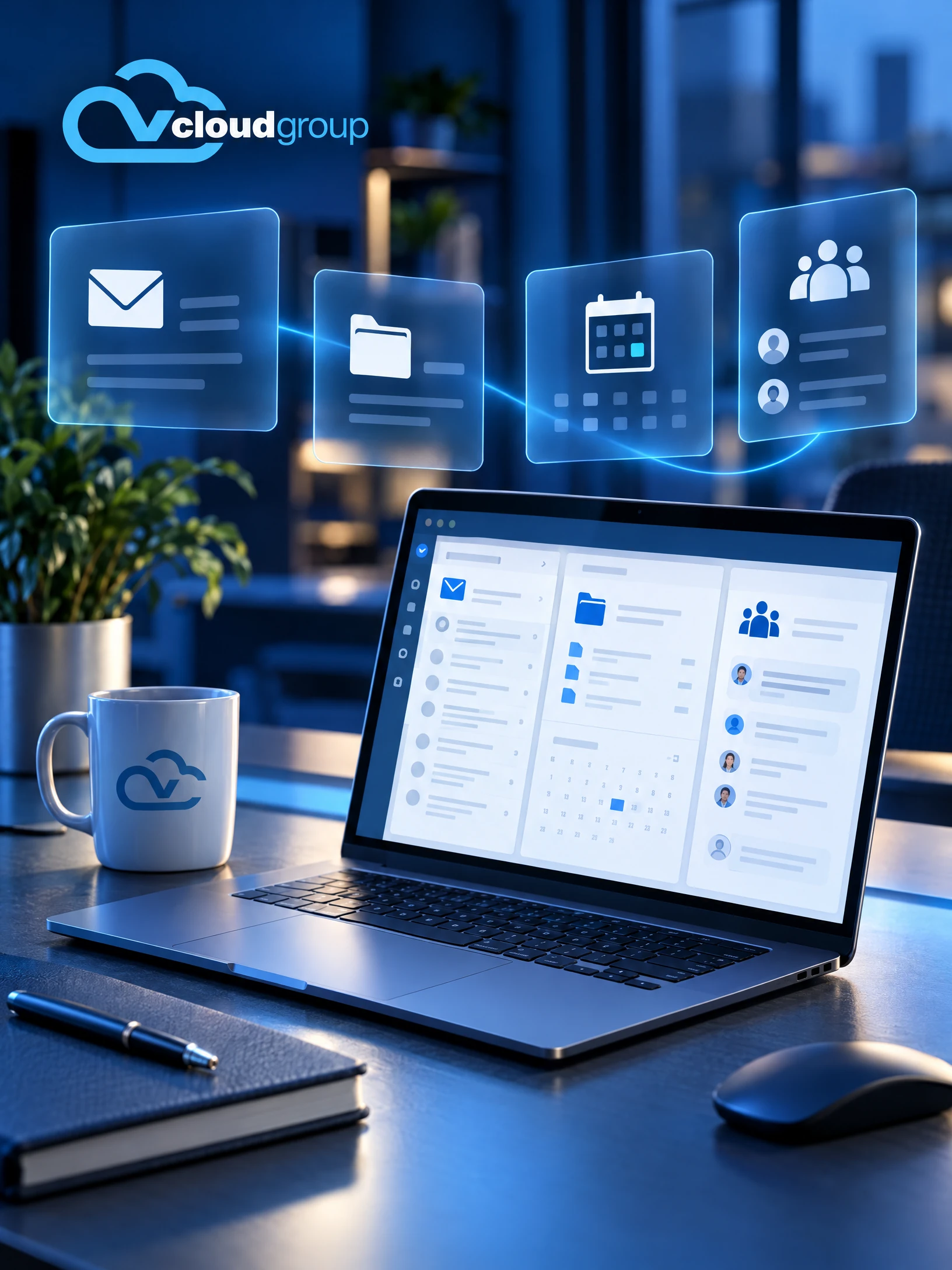 Conceptual portrait illustration of microsoft 365 service review for Microsoft 365