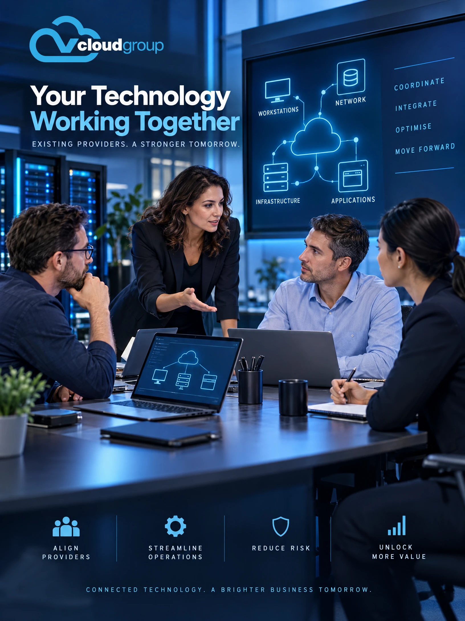 Conceptual portrait illustration of existing-provider coordination for Premium IT Support